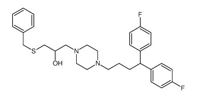 1-benzylsulfanyl-3-[4-[4,4-bis(4-fluorophenyl)butyl]piperazin-1-yl]propan-2-ol结构式