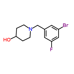 1-(3-Bromo-5-fluorobenzyl)-4-piperidinol结构式