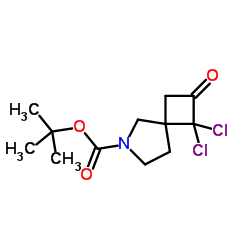 1,1-二氯-2-氧代-6-氮杂螺[3.4]辛烷-6-羧酸 1,1-二甲基乙酯结构式
