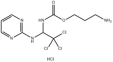 3-氨基丙基(2, 2, 2-三氯-1-(嘧啶-2-基氨基)乙基)氨基甲酸酯 盐酸盐结构式