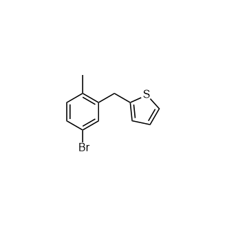 2-(5-溴-2-甲基苄基)噻吩结构式