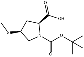 (2S,4S)-1-[(叔丁氧基)羰基]-4-(甲基硫烷基)吡咯烷-2-羧酸结构式