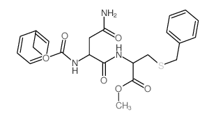 methyl 3-benzylsulfanyl-2-[(3-carbamoyl-2-phenylmethoxycarbonylamino-propanoyl)amino]propanoate structure