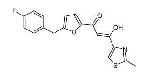 1-[5-[(4-fluorophenyl)methyl]furan-2-yl]-3-hydroxy-3-(2-methyl-1,3-thiazol-4-yl)prop-2-en-1-one结构式
