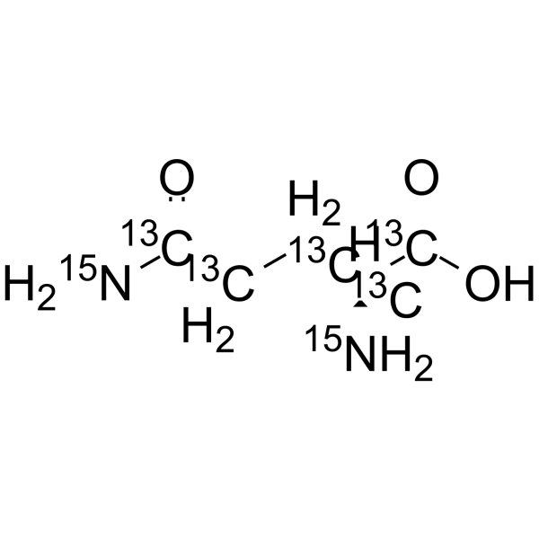 L-谷氨酰胺 13C5,15N2结构式