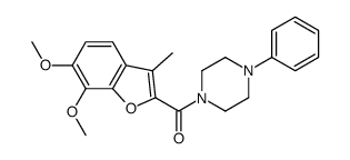 (6,7-dimethoxy-3-methyl-1-benzofuran-2-yl)-(4-phenylpiperazin-1-yl)methanone Structure