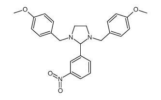 1,3-bis[(4-methoxyphenyl)methyl]-2-(3-nitrophenyl)imidazolidine结构式