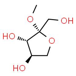 Methyl β-D-threo-2-pentulofuranoside结构式