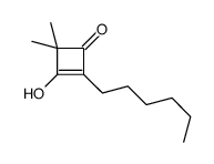 2-hexyl-3-hydroxy-4,4-dimethylcyclobut-2-en-1-one结构式
