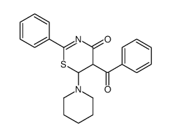 5-benzoyl-2-phenyl-6-piperidin-1-yl-5,6-dihydro-1,3-thiazin-4-one结构式