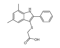 2-[(5,7-dimethyl-2-phenyl-1H-indol-3-yl)sulfanyl]acetic acid结构式