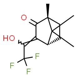 (1R,4α)-1,7,7-Trimethyl-3-(1-hydroxy-2,2,2-trifluoroethylidene)bicyclo[2.2.1]heptane-2-one结构式