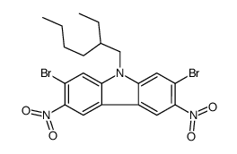 2,7-dibromo-9-(2-ethylhexyl)-3,6-dinitrocarbazole Structure