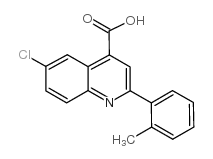 6-氯-2-(2-甲基苯基)喹啉-4-羧酸结构式