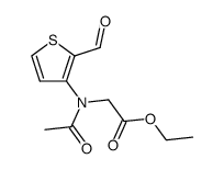 N-acetyl-N-(2-formyl-thiophen-3-yl)-glycine ethyl ester结构式