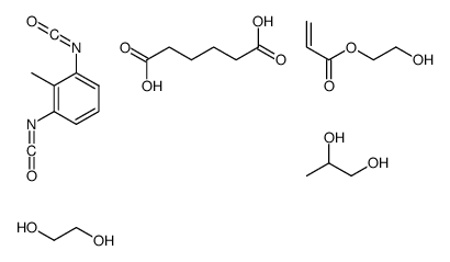 丙烯酸-2-羟乙酯封端的(己二酸与1,3-二异氰酸根合甲苯、1,2-乙二醇和1,2-丙二醇)的聚合物结构式