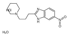 6-nitro-2-(3-piperidin-1-ylpropyl)-1H-benzimidazole,hydrate,hydrochloride Structure