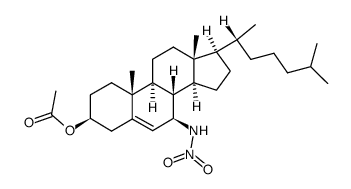 7β-nitroaminocholest-5-en-3β-yl acetate Structure
