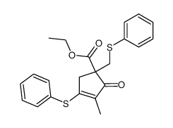 ethyl 3-methyl-2-oxo-4-(phenylthio)-1-((phenylthio)methyl)cyclopent-3-ene-1-carboxylate Structure