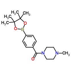 (4-METHYLPIPERAZIN-1-YL)(4-(4,4,5,5-TETRAMETHYL-1,3,2-DIOXABOROLAN-2-YL)PHENYL)METHANONE Structure