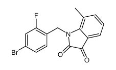 1-[(4-bromo-2-fluorophenyl)methyl]-7-methylindole-2,3-dione结构式