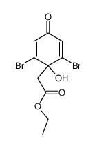 ethyl 2-(2,6-dibromo-1-hydroxy-4-oxocyclohexa-2,5-dien-1-yl)acetate结构式