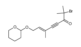 2-bromo-2,6-dimethyl-8-(tetrahydropyran-2'-yloxy)oct-6-en-4-yn-3-one结构式