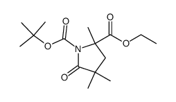 1-tert-butyl 2-ethyl 2,4,4-trimethyl-5-oxopyrrolidine-1,2-dicarboxylate结构式