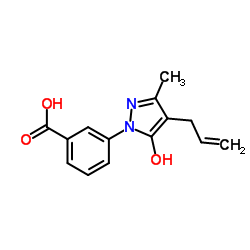 3-(4-Allyl-5-hydroxy-3-methyl-1H-pyrazol-1-yl)benzoic acid Structure