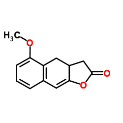 5-Methoxy-3a,4-dihydronaphtho[2,3-b]furan-2(3H)-one结构式