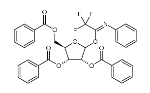 2,3,5-tri-O-benzoyl-D-ribofuranosyl(N-phenyl)trifluoroacetimidate结构式