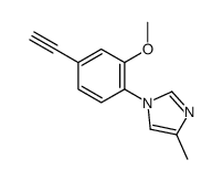 1-(4-乙炔基-2-甲氧基苯基)-4-甲基-1H-咪唑结构式