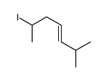 6-iodo-2-methylhept-3-ene Structure