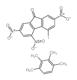 4-iodo-2,5,7-trinitrofluoren-9-one,1,2,3,4-tetramethylbenzene结构式