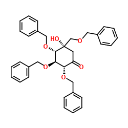 (2R,3S,4S,5S)-5-羟基-2,3,4-三(苄氧基)-5-[(苄氧基)甲基]-环己酮结构式