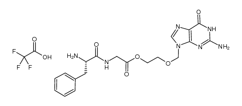 9-{[2-(O-phenylalanylglycyl)hydroxyethoxy]methyl}guanine trifluoroacetic acid Structure