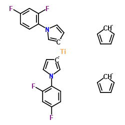 双(1-(2,4-二氟苯基)-3-吡咯基)二茂钛结构式