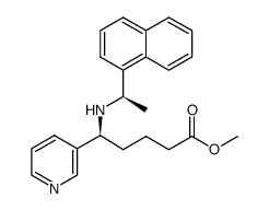 methyl (S)-5-(((R)-1-(naphthalen-1-yl)ethyl)amino)-5-(pyridin-3-yl)pentanoate结构式
