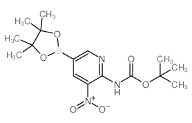Boc-6-Amino-5-nitropyridine-3-boronic acid pinacol ester Structure