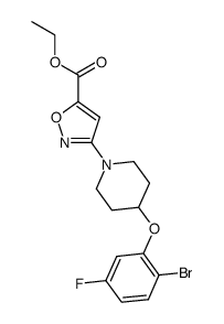 ethyl 3-[4-(2-bromo-5-fluorophenoxy)piperidin-1-yl]isoxazole-5-carboxylate Structure