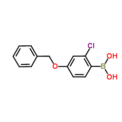 4-苄氧基-2-氯苯硼酸结构式