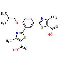 2,2'-(4-Isobutoxy-1,3-phenylene)bis(4-methyl-1,3-thiazole-5-carboxylic acid) structure