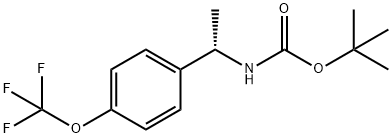 (S)-叔丁基(1-(4-(三氟甲氧基)苯基)乙基)氨基甲酸叔丁酯结构式