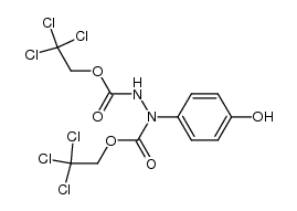 1-(4-hydroxyphenyl)-1,2-hydrazinedicarboxylic acid bis(2,2,2-trichloroethyl) ester结构式