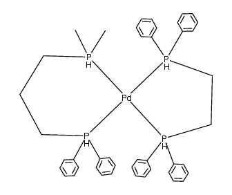 {Pd(1,2-bis(diphenylphosphino)ethane)(1-dimethylphosphino-3-diphenylphosphinopropane)} Structure