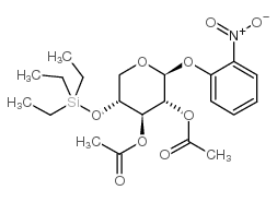 2-硝基苯基2,3-二-O-乙酰基-4-O-三乙基甲硅烷基-β-D-吡喃木糖苷结构式