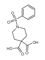 1-benzenesulfonyl-piperidine-4,4-dicarboxylic acid结构式
