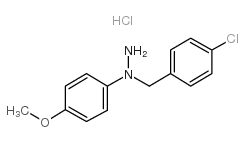 1-(4-氯苄基)-1-(4-甲氧基苯基)肼盐酸盐结构式
