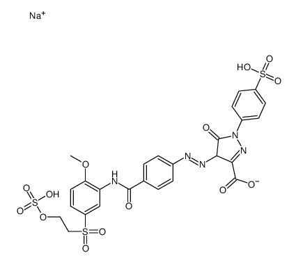 sodium,hydron,4-[[4-[[2-methoxy-5-(2-sulfonatooxyethylsulfonyl)phenyl]carbamoyl]phenyl]diazenyl]-5-oxo-1-(4-sulfonatophenyl)-4H-pyrazole-3-carboxylate结构式