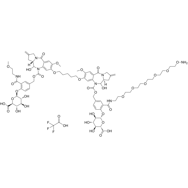 β-Glucuronide-dPBD-PEG5-NH2 TFA Structure